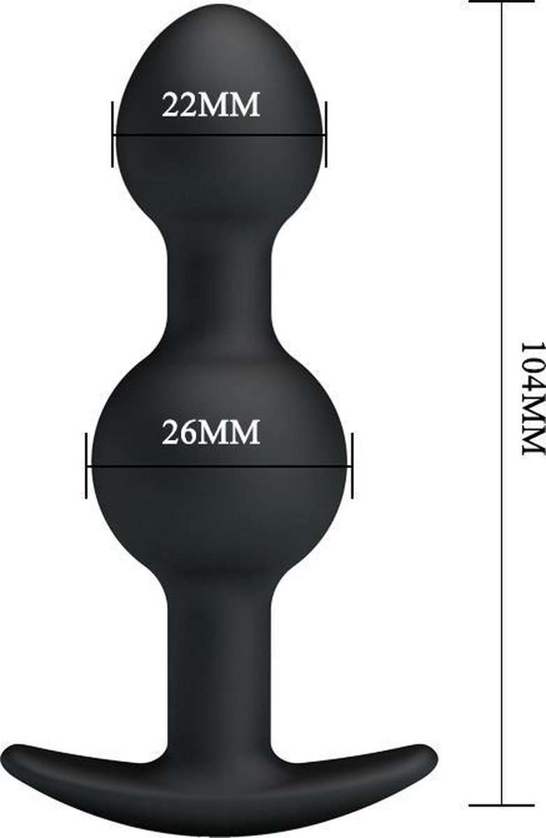 Pretty Love Verzwaarde Dubbele Anaal Plug - Zwart