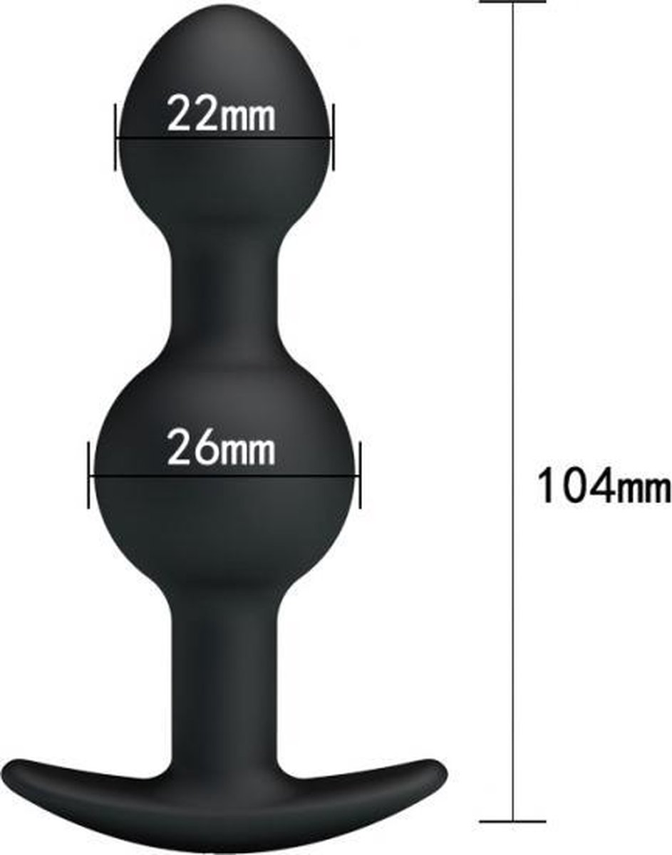 Pretty Love Verzwaarde Dubbele Anaal Plug - Zwart