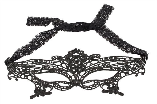 Cottelli Collection Oogmasker met borduursels - Zwart