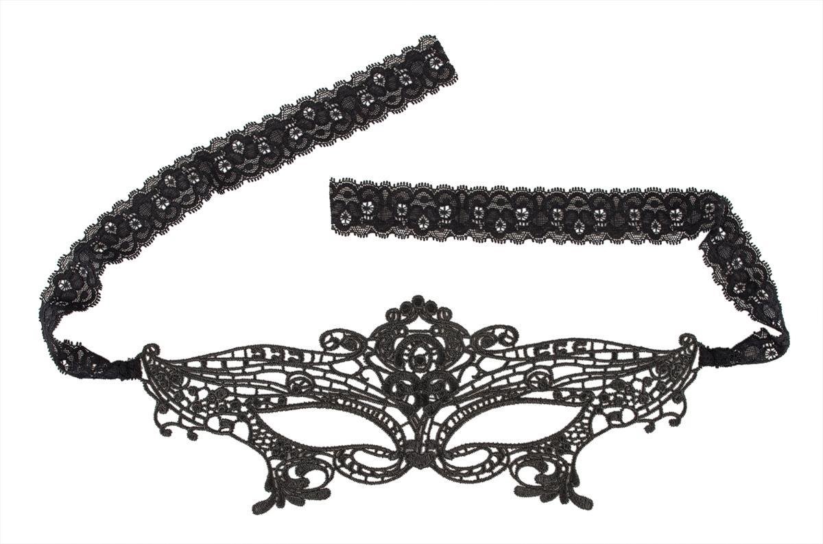 Cottelli Collection Oogmasker met borduursels - Zwart