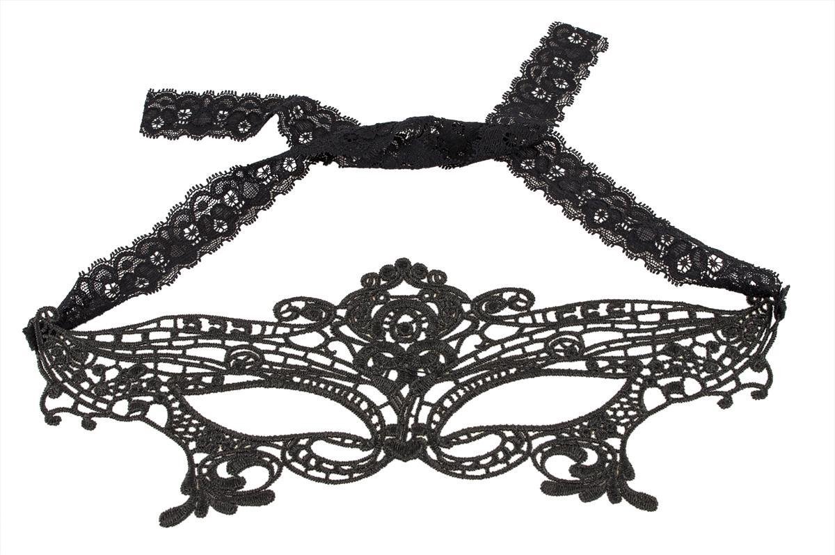 Cottelli Collection Oogmasker met borduursels - Zwart