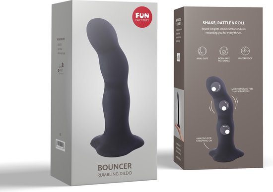 Fun Factory Bouncer Dildo Met Metalen Balletjes - - Zwart
