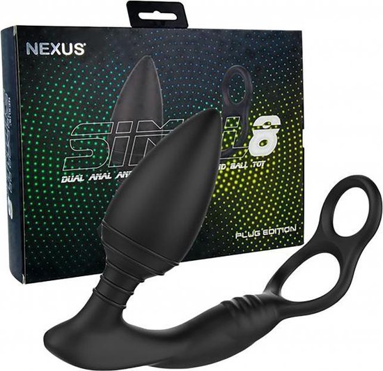 Nexus Simul8 Buttplug Met Cockring/Ballstretcher - Zwart