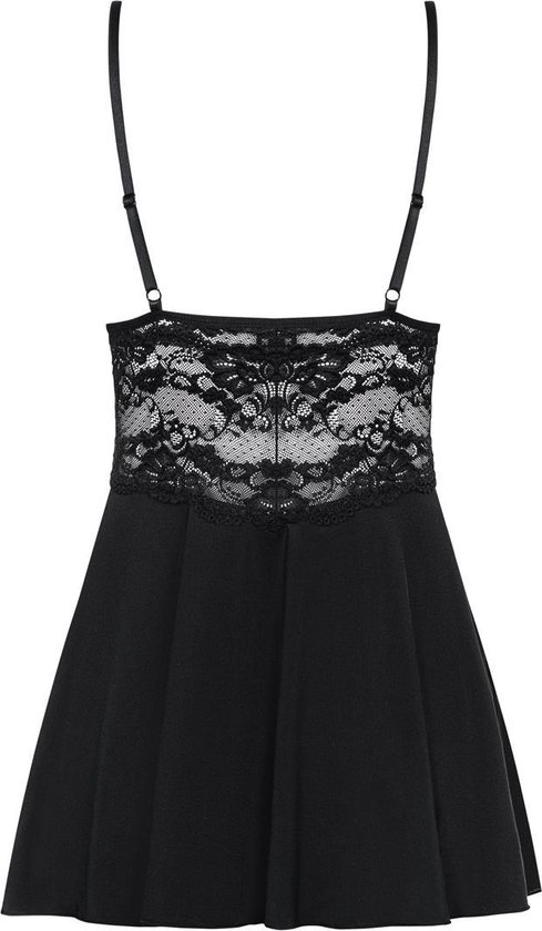Obsessive Babydoll Setje Met Kant - - Zwart