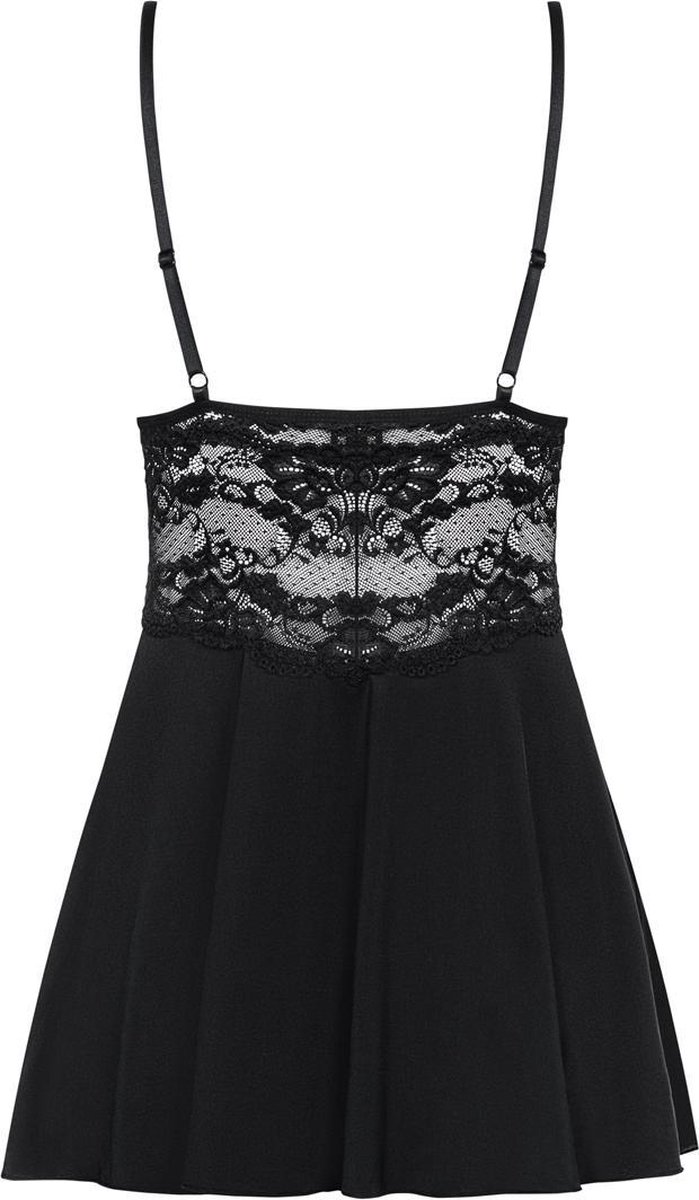 Obsessive Babydoll Setje Met Kant - - Zwart