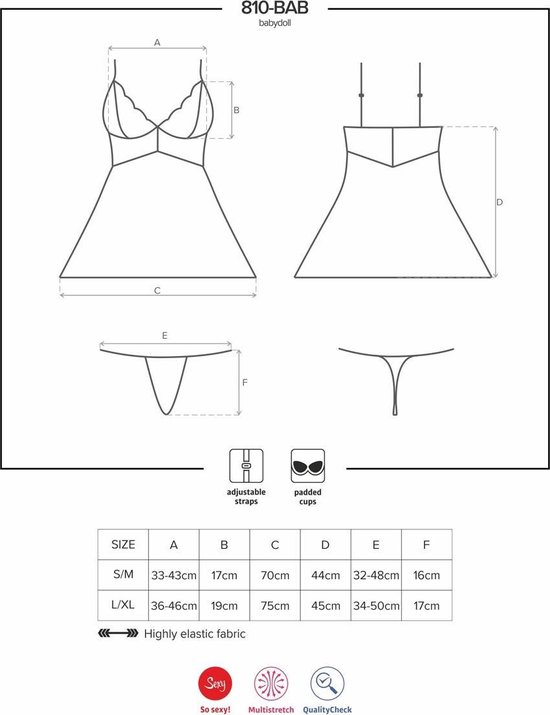 Obsessive Babydoll Setje Met Kant - - Wit