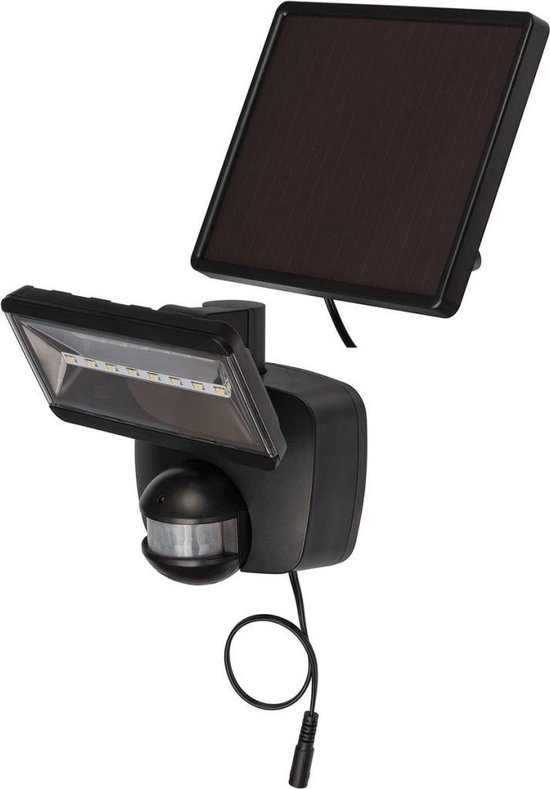 Brennenstuhl LED-zonnecelspot SOL 800 IP44 met infrarood bewegingsmelder antraciet - Zwart