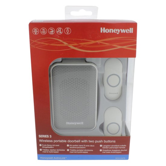 Honeywell Serie 313 - Draadloze deurbel met 2 drukknoppen DC313NFB