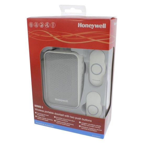 Honeywell Serie 313 - Draadloze deurbel met 2 drukknoppen DC313NFB