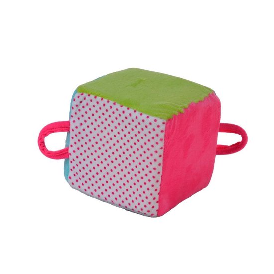 Top1Toys Rammelaar Kubus Met Belletje 11 Cm