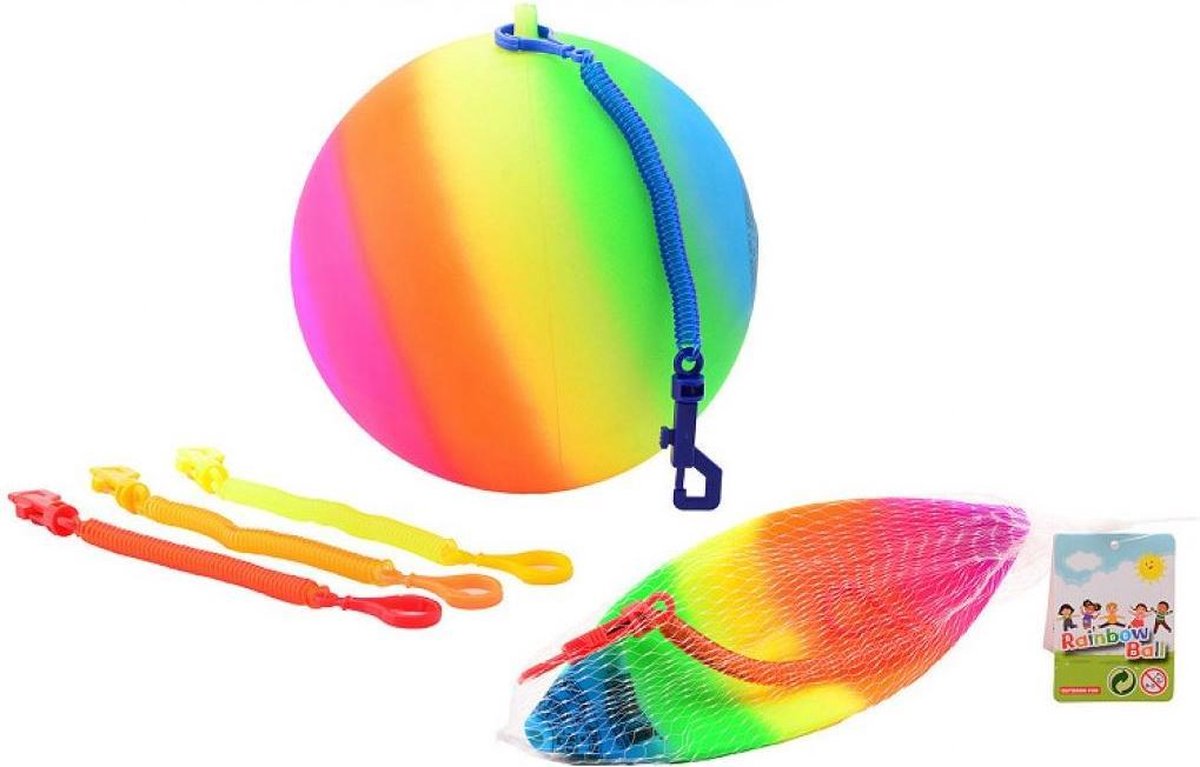 Johntoy Regenboogbal Met Koord Maat 5