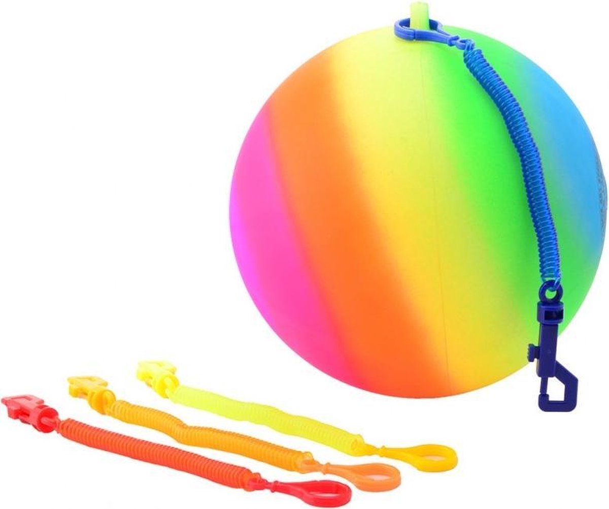 Johntoy Regenboogbal Met Koord Maat 5