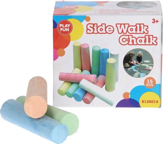 Playfun Stoepkrijt 15 Stuks In Doos