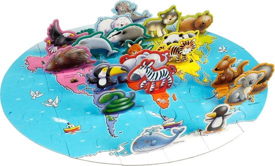 Generic Puzzel Wereld Dieren 3D Vloer