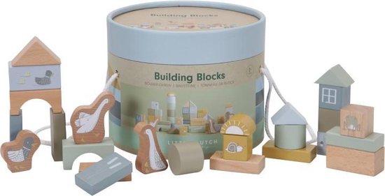 Tiamo Little Dutch Blokken In Ton - Blauw