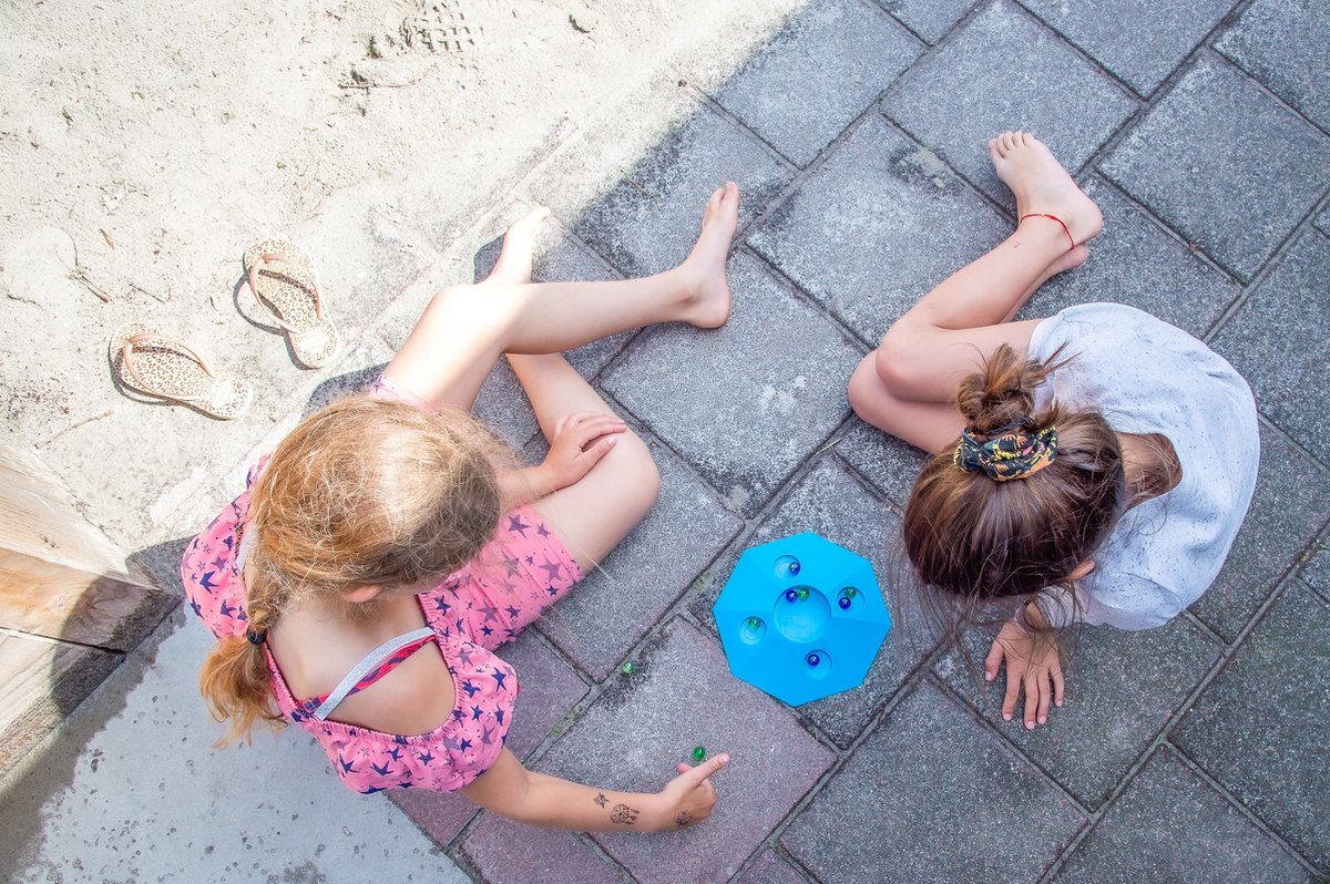 Angel Toys Knikkerpot Groot Met 10 Knikkers 4 Assorti - Rood