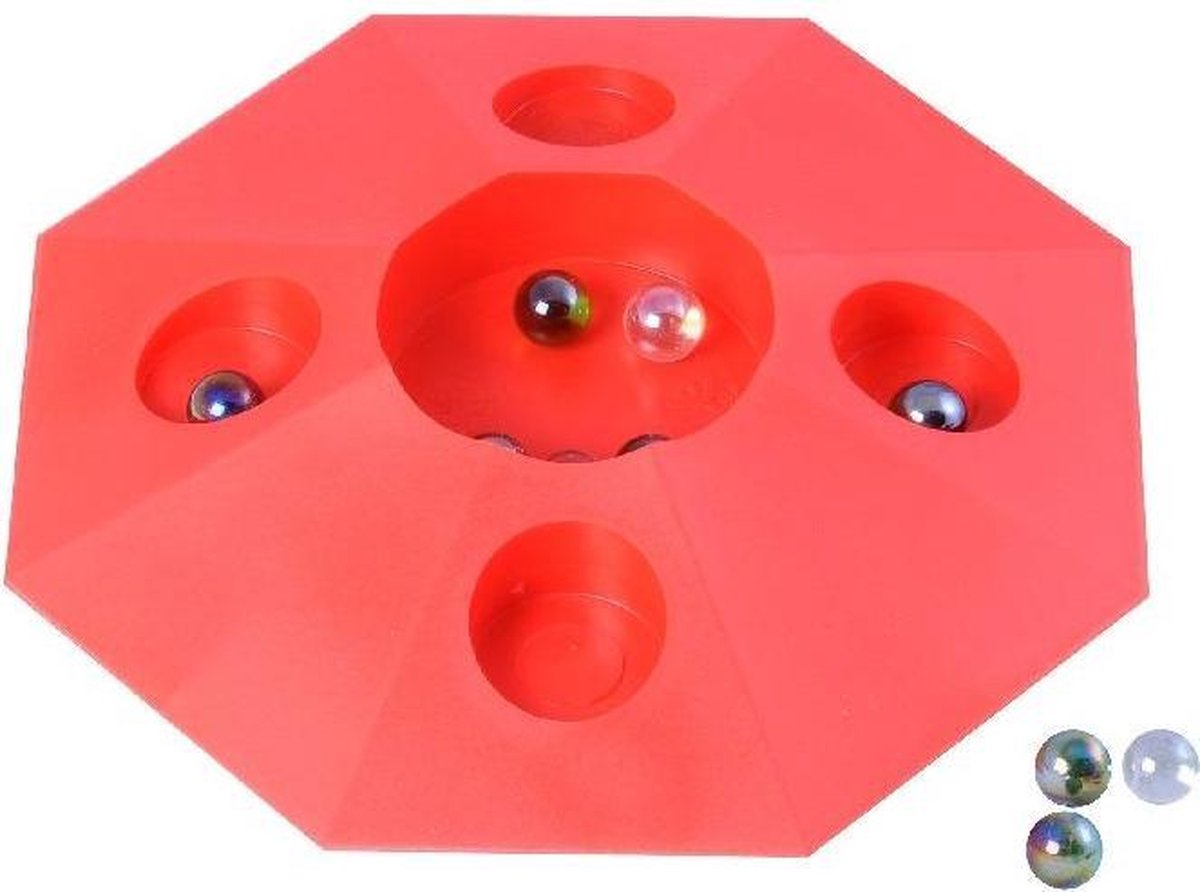 Angel Toys Knikkerpot Groot Met 10 Knikkers 4 Assorti - Rood