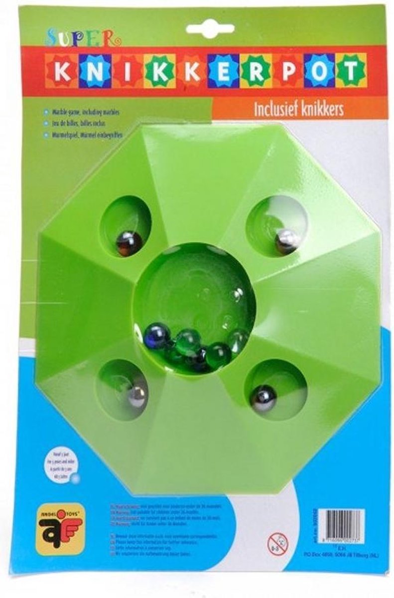 Angel Toys Knikkerpot Groot Met 10 Knikkers 4 Assorti - Rood