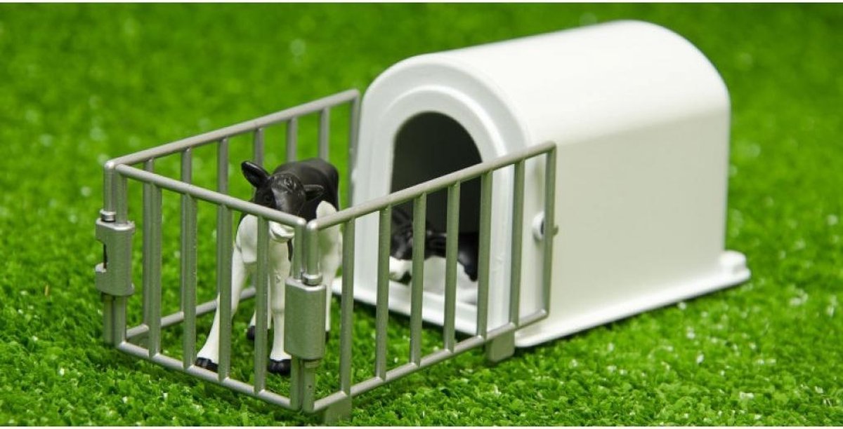 Kids Globe Farming Kalverhut Kids Globe Met 2 Kalfjes 1:32