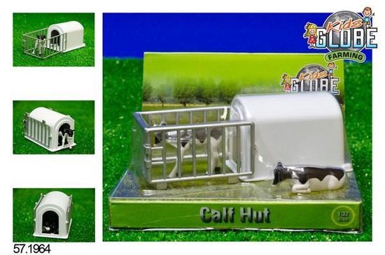 Kids Globe Farming Kalverhut Kids Globe Met 2 Kalfjes 1:32