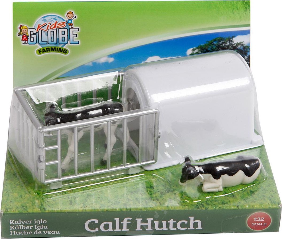 Kids Globe Farming Kalverhut Kids Globe Met 2 Kalfjes 1:32