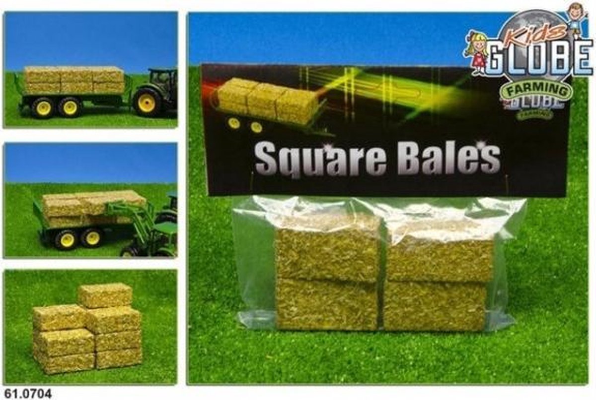 Kids Globe Hooibalen Vierkant 4 Stuks 1:32 - Bruin