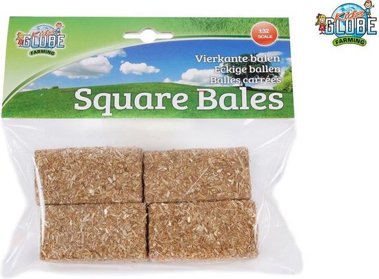 Kids Globe Hooibalen Vierkant 4 Stuks 1:32 - Bruin