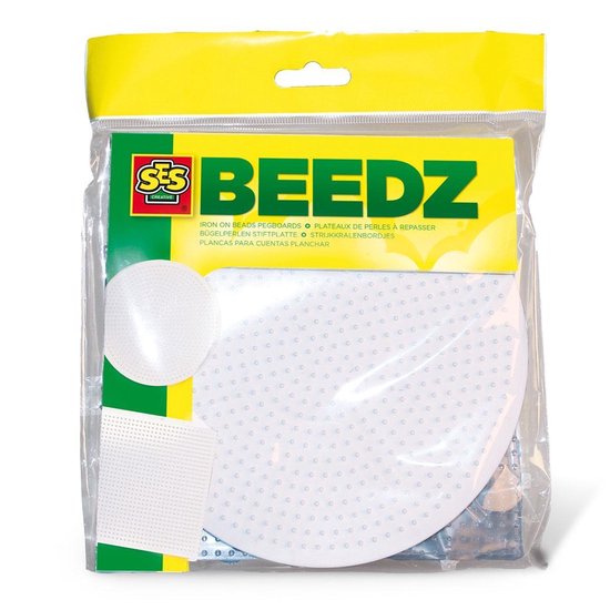 Ses BEEDZ: Strijkkralenbordjes 2 Stuks - Wit