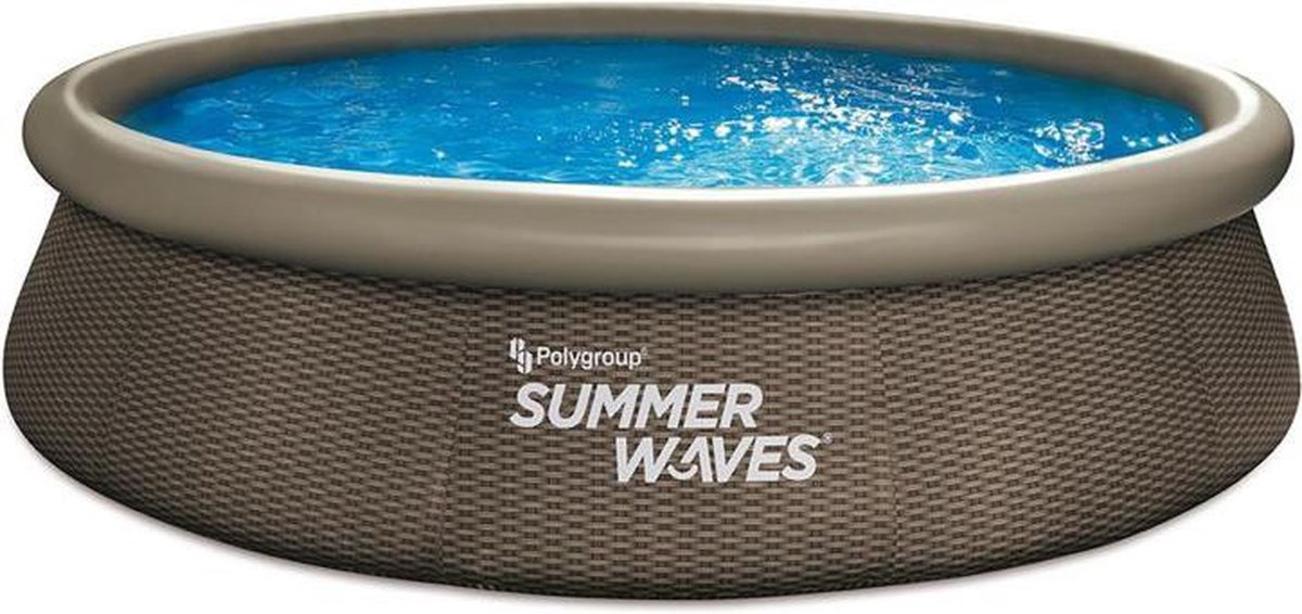 Summer Waves Zwembad Quick Set Dark Double Rattan 366 X 76 Cm - Bruin