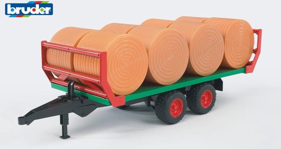 Bruder Aanhanger Met Hooibalen - Groen