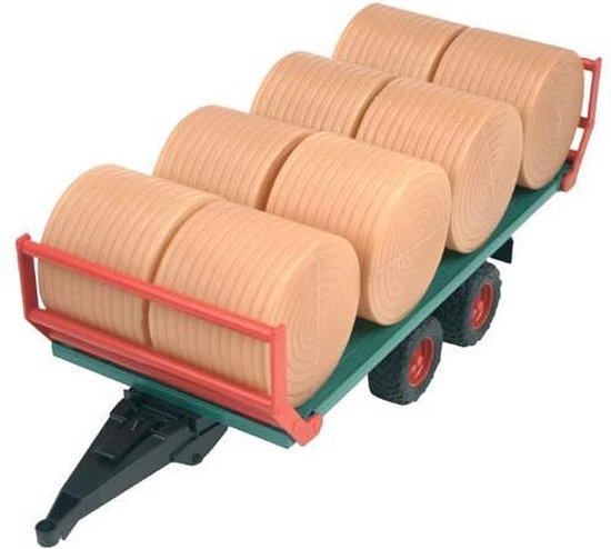 Bruder Aanhanger Met Hooibalen - Groen