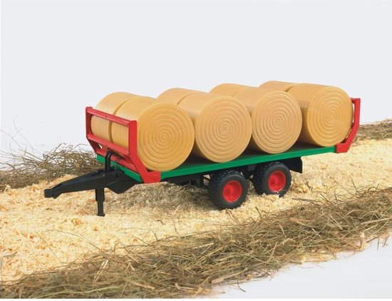 Bruder Aanhanger Met Hooibalen - Groen
