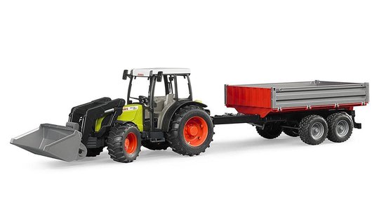 Bruder Tractor Claas Nectis 267 F Met Aanhanger - Grijs