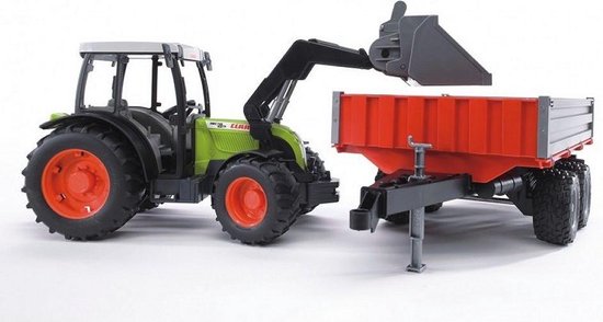 Bruder Tractor Claas Nectis 267 F Met Aanhanger - Grijs