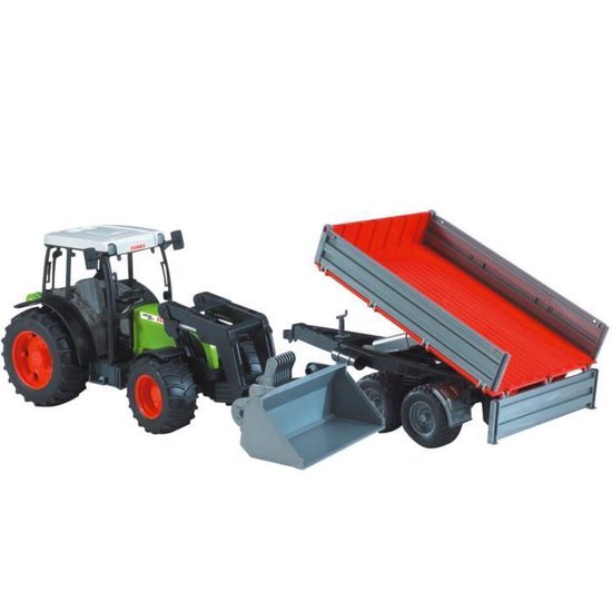 Bruder Tractor Claas Nectis 267 F Met Aanhanger - Grijs