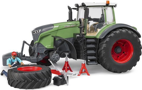 Bruder Tractor Fendt 1050 Vario Met Monteur En Garage Accessoires - Groen