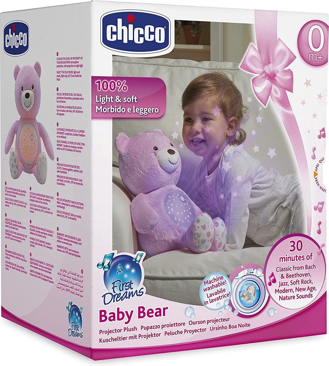 Chicco Knuffel Projector Baby Bear First Dreams - Roze