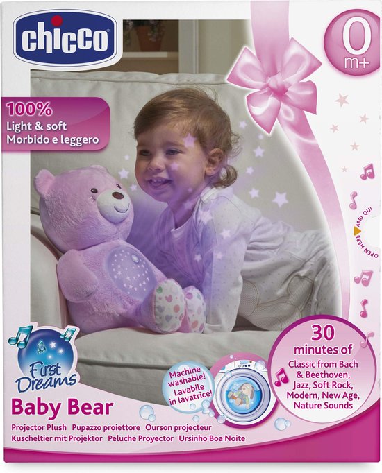 Chicco Knuffel Projector Baby Bear First Dreams - Roze
