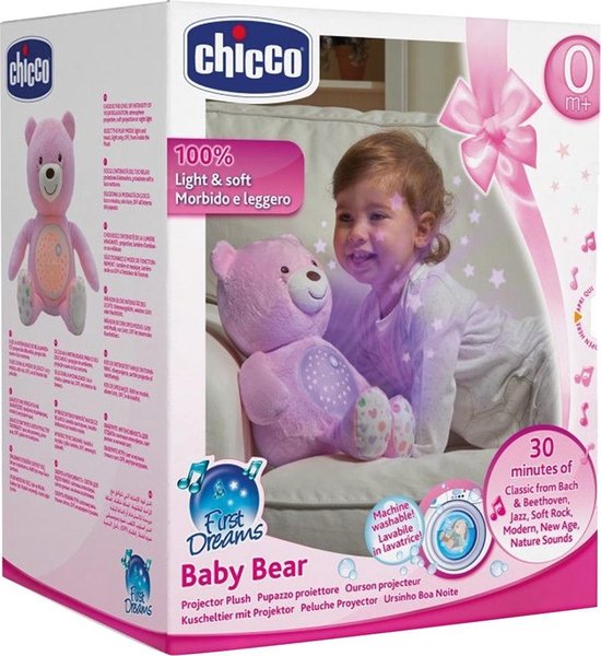 Chicco Knuffel Projector Baby Bear First Dreams - Roze