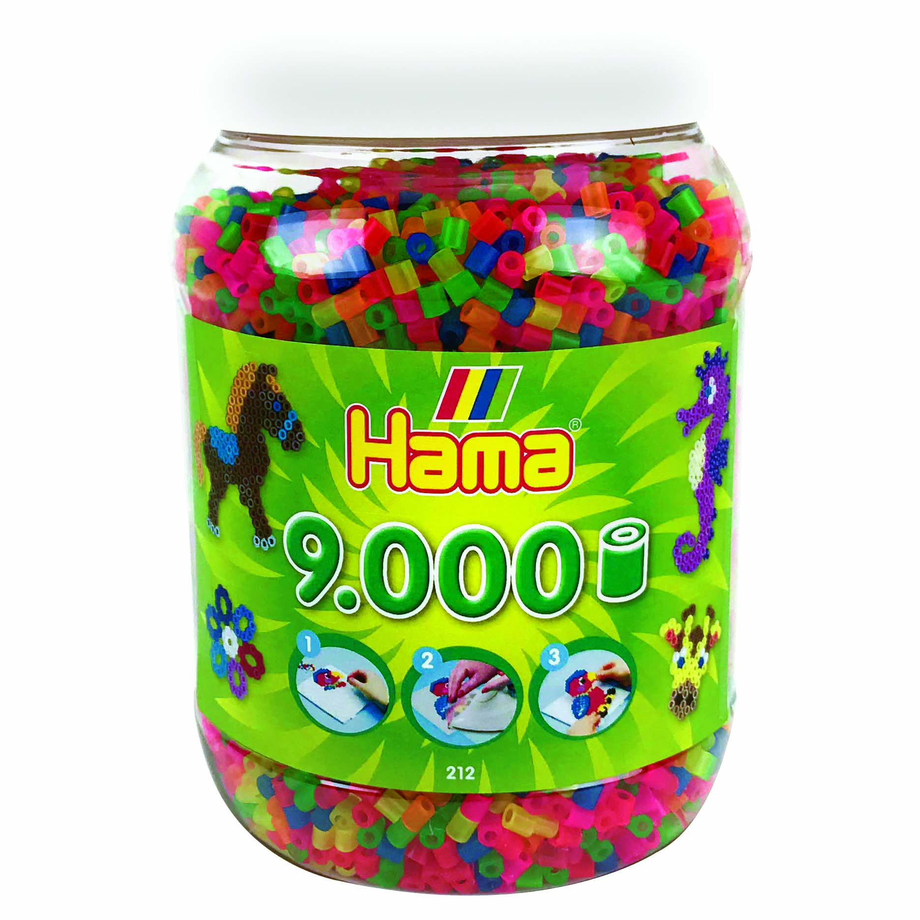 Hama Strijkkralen In Pot 9000 Stuks Neon