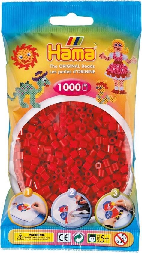 Hama Strijkkralen 1000 Stuks Donker - Rood