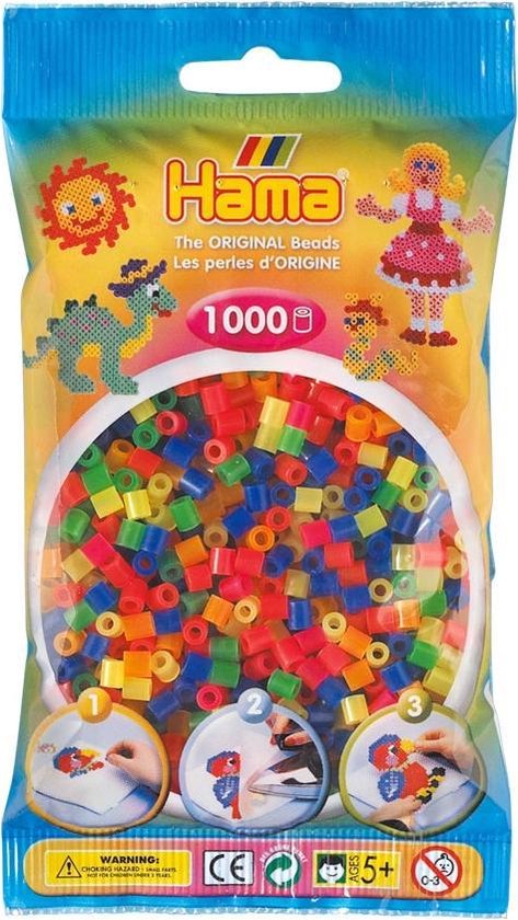 Hama Strijkkralen 1000 Stuks Neon Assorti 1