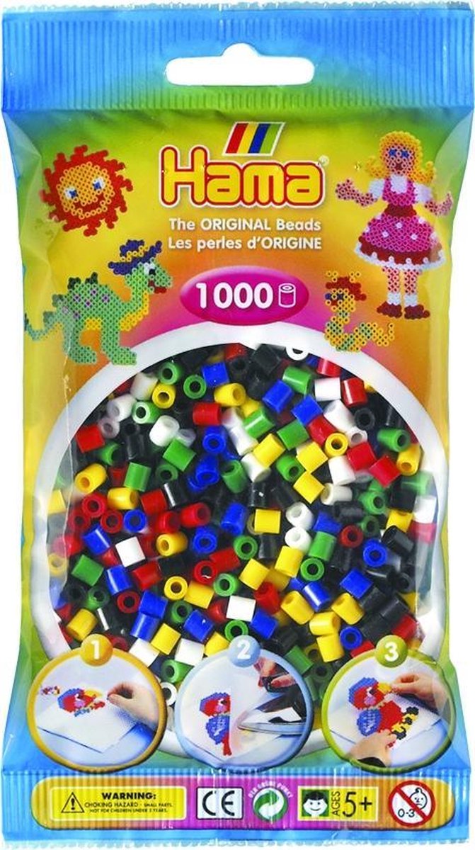 Hama Strijkkralen 1000 Stuks Assorti 1 - Wit