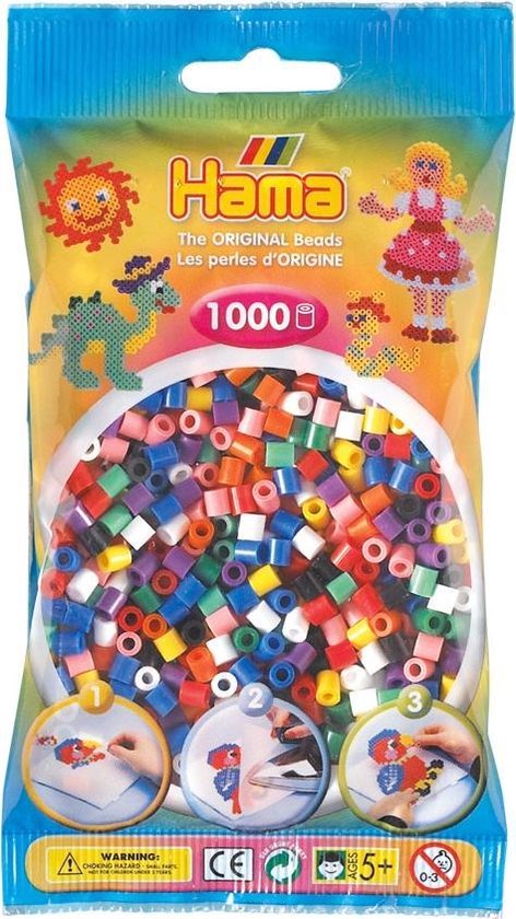 Hama Strijkkralen 1000 Stuks Assorti 1 - Wit