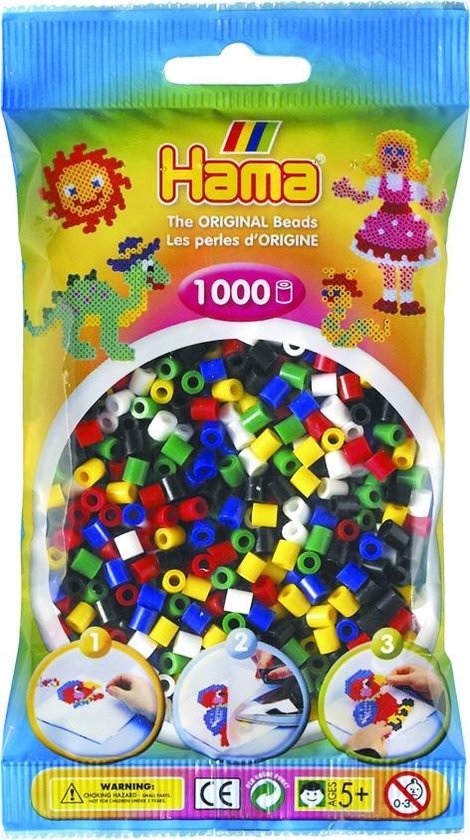 Hama Strijkkralen 1000 Stuks Assorti 1 - Wit