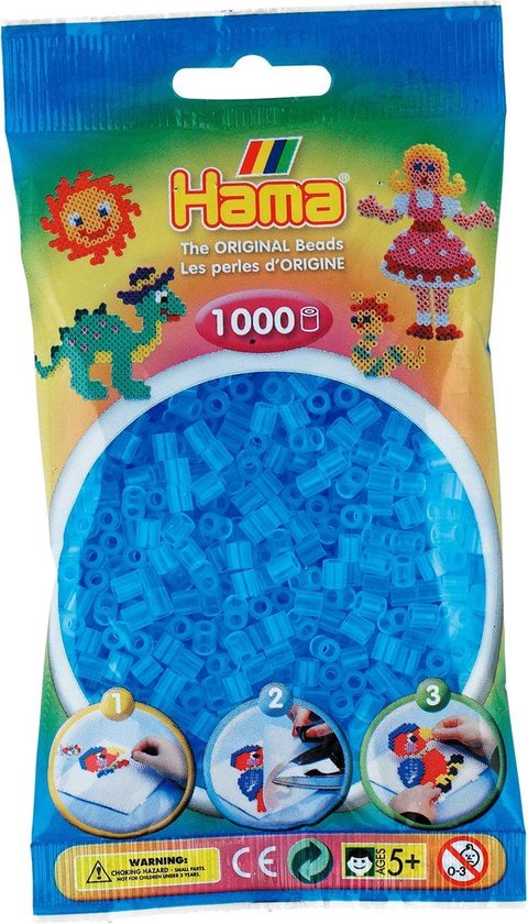 Hama Strijkkralen 1000 Transparant - Blauw