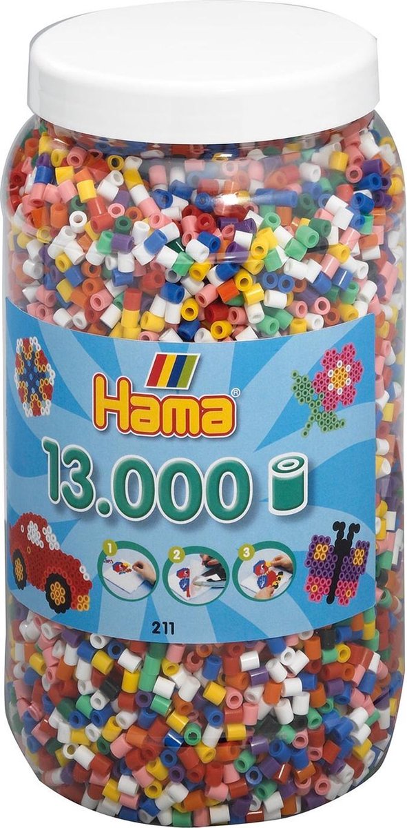 Hama Strijkkralen Ton 13000 Stuks Primair - Blauw