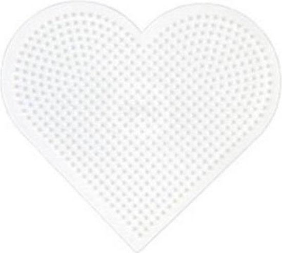 Hama Strijkkralen Grondplaat Hart Groot - Wit
