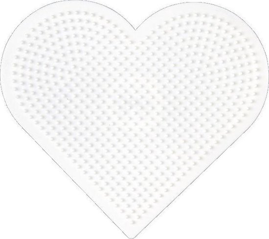 Hama Strijkkralen Grondplaat Hart Groot - Wit