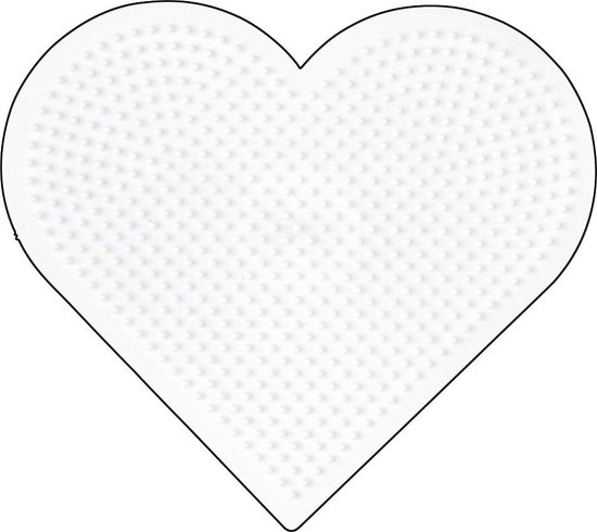 Hama Strijkkralen Grondplaat Hart Groot - Wit